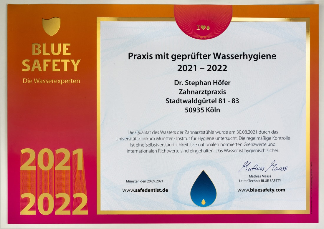 Praxis mit geprüfter Wasserhygiene 2021-2022