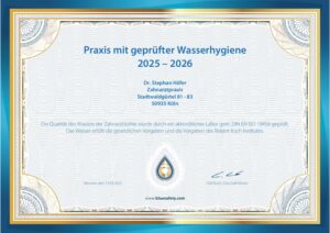 Praxis mit geprüfter Wasserhygiene 2025-2026